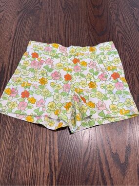 Janie and Jack Floral Shorts Girls Size 8 Spring Garden Print EUC